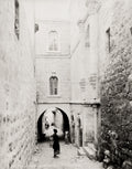 House St Veronica Jerusalem Holy Land Street Scene Arch Vtg. Photo 19thC.