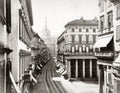 Milan Italy Street View Duomo Cathedral Cityscape Vtg. Photo 19thC.