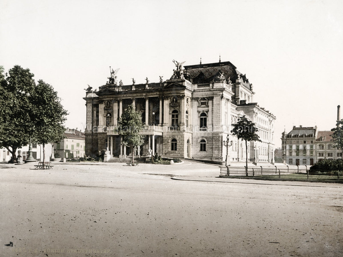 Zurich Stadtheater Switzerland Opera House Architecture Vtg. Photo 19thC.
