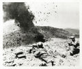 Luzon Philippines WWII Soldiers Machine Gun Explosion Combat Vtg. Photo WW2
