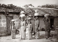 India Women Carrying Water in Pots Rural Village Life Sari Vtg. Photo 19thC.