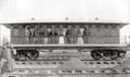 China Train Carriage Railway Men on Tracks Transportation Vtg. Photo 20thC.