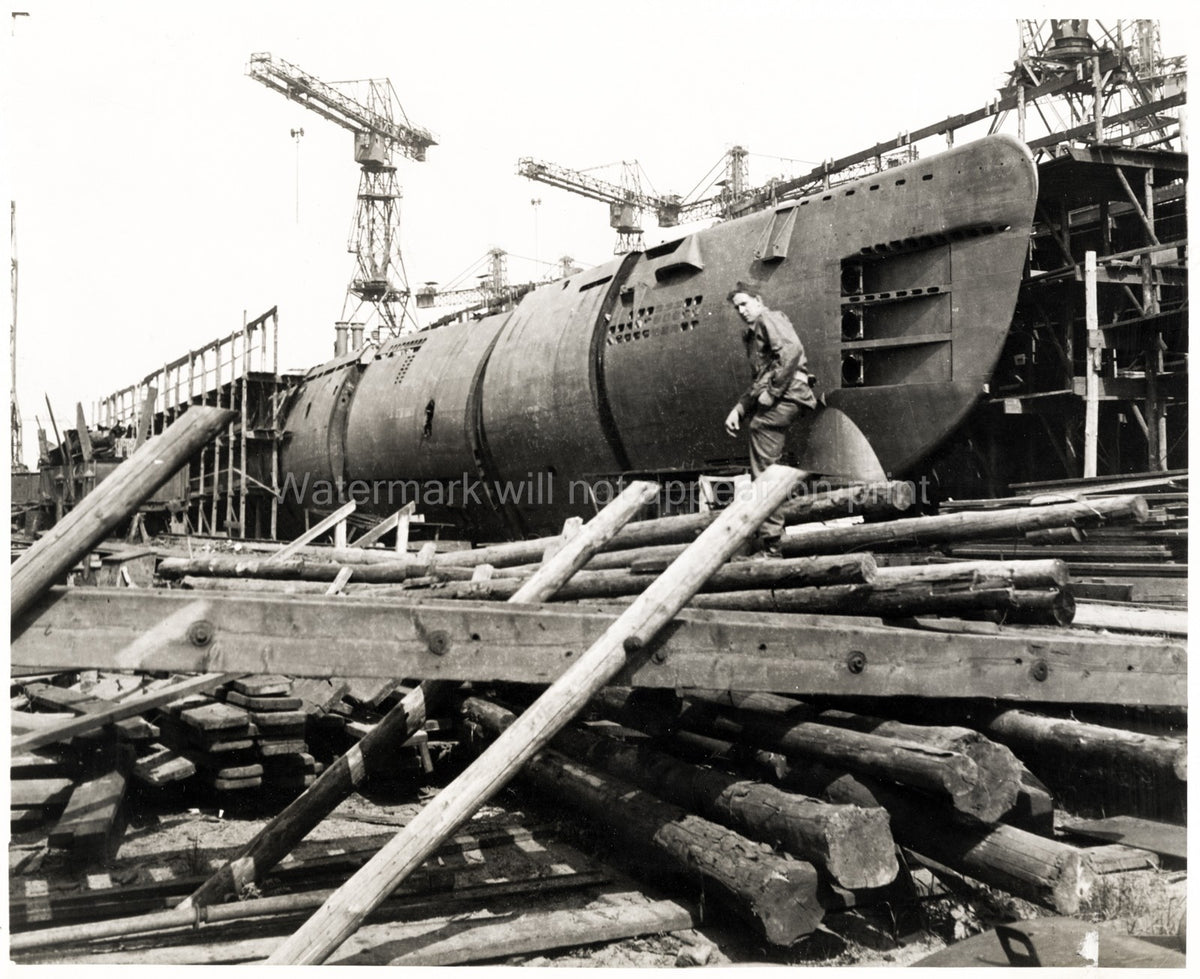 German Submarine U-Boat Construction Deshimag Shipyard Bremen Vtg. Photo WW2