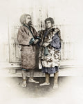 Ainu Aino Men Hokkaido Japan Indigenous People Traditional Vtg. Photo 19thC.
