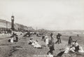 Weymouth Sands Dorset Beach Scene Clock Tower Holidaymakers Vtg. Photo 19thC.