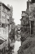 Mar Canal Srinagar India Houses on Waterway Architecture Vtg. Photo 19thC.