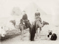 Gizeh Egypt Tourists Camels Sphinx Pyramids Vtg. Photo 19thC.