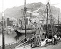 Scarborough Harbour England Ships Sailing Docks Castle Cliffs Vtg. Photo 19thC.