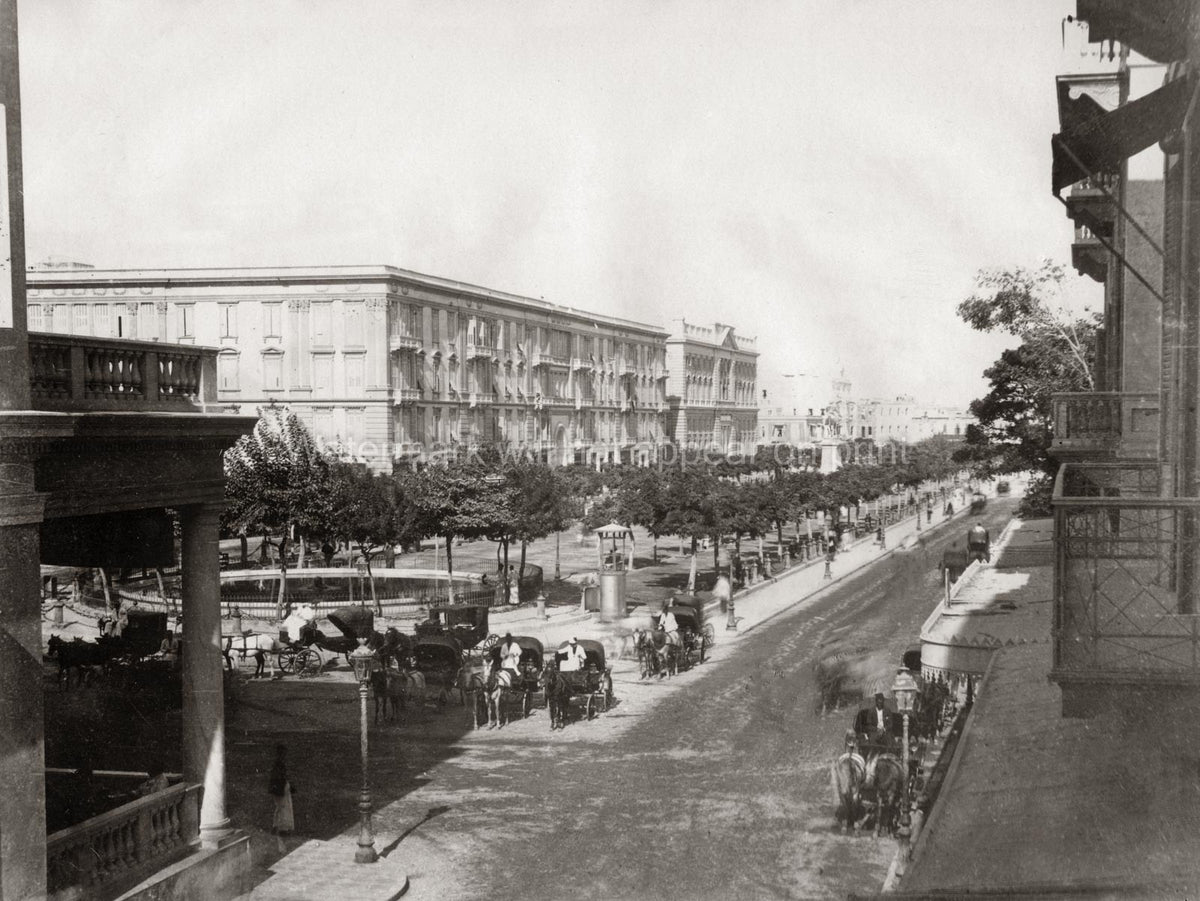 Alexandria Egypt Place des Consuls Cityscape Architecture Vtg. Photo 19thC.
