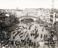 Venice Italy Rialto Bridge Grand Canal Crowded Gondolas Vtg. Photo 19thC.