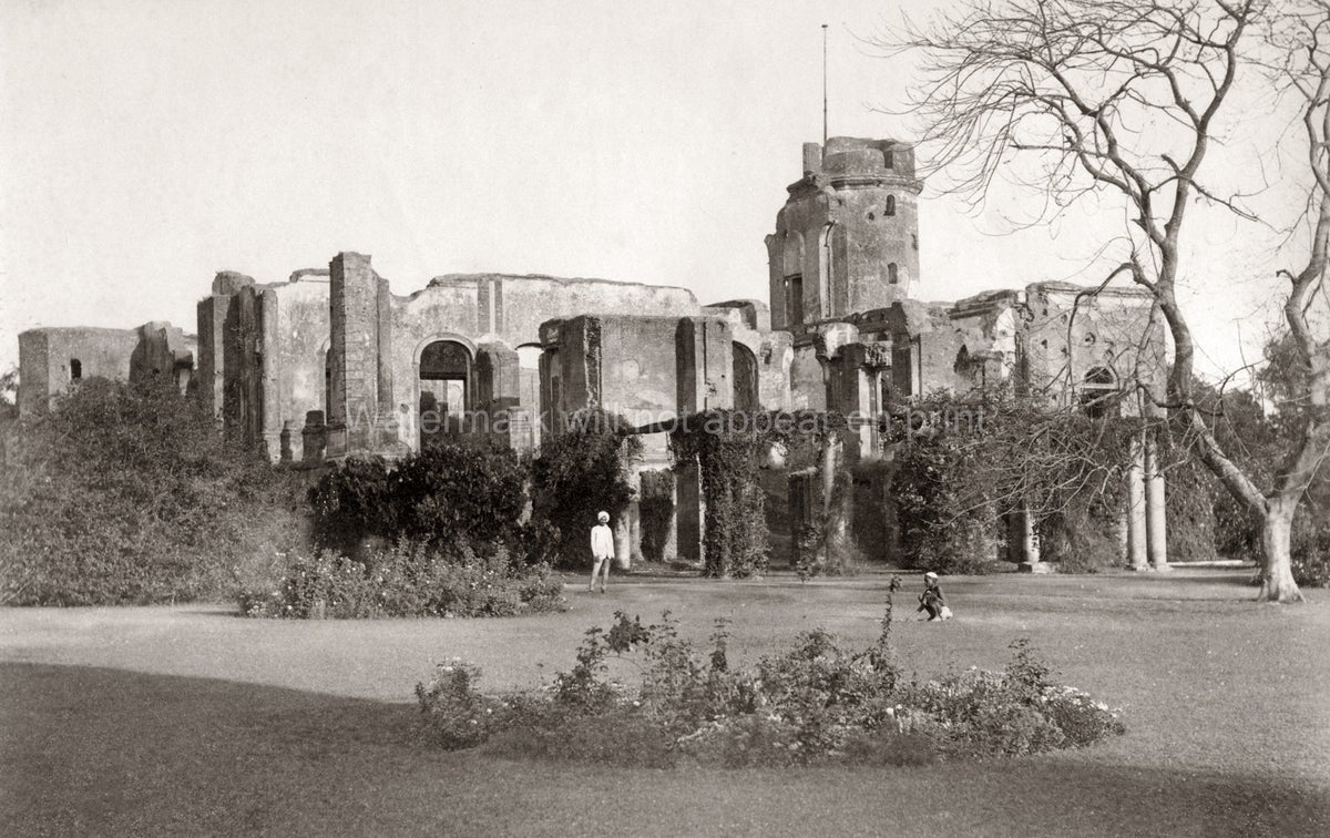 Ruins Residency Lucknow India Colonial Architecture Garden Vtg. Photo 19thC.