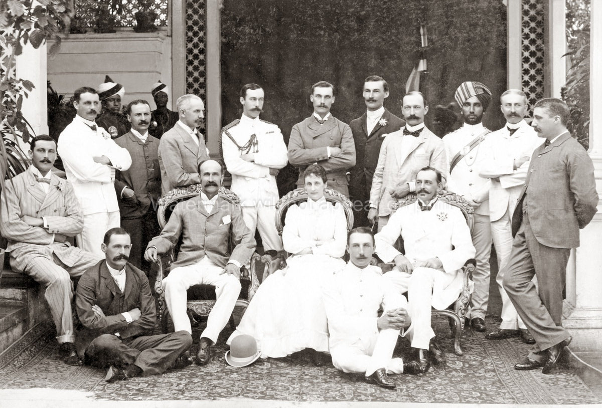 Lord Lansdowne Viceroy India Group Portrait British Raj Vtg. Photo 19thC.