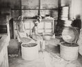 India Tea Factory Plantation Workers Sorting Baskets Sieves Vtg. Photo 19thC.
