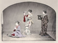 Japanese Women Staged Seppuku Ritual Kimono Sword Samurai Vtg. Photo 19thC.