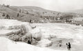 Yellowstone Park Wyoming Hot Springs Terraces Hotel Vtg. Photo 19thC.