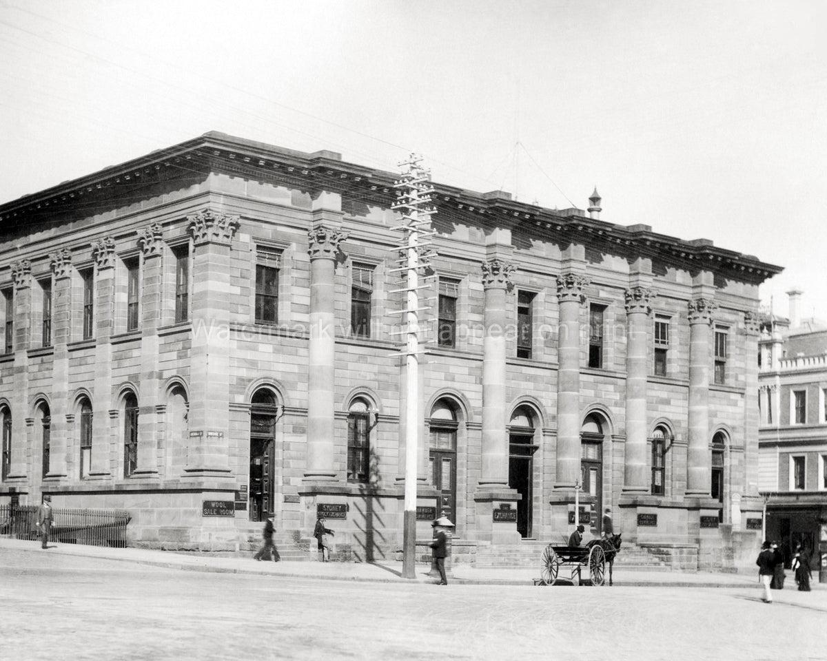 Exchange Sydney Australia Building Architecture Street Scene Vtg. Photo 19thC.