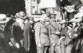 Paris Wounded British Officers Soldiers Crowd Street Scene WW1 Vtg. Photo