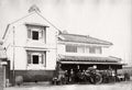 Japan Rice Shop Fireproof Godown Warehouse Workers Cart Vtg. Photo 19thC.