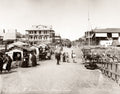 Port Said Egypt Avenue de Lesseps Street Scene Market People Vtg. Photo 19thC.