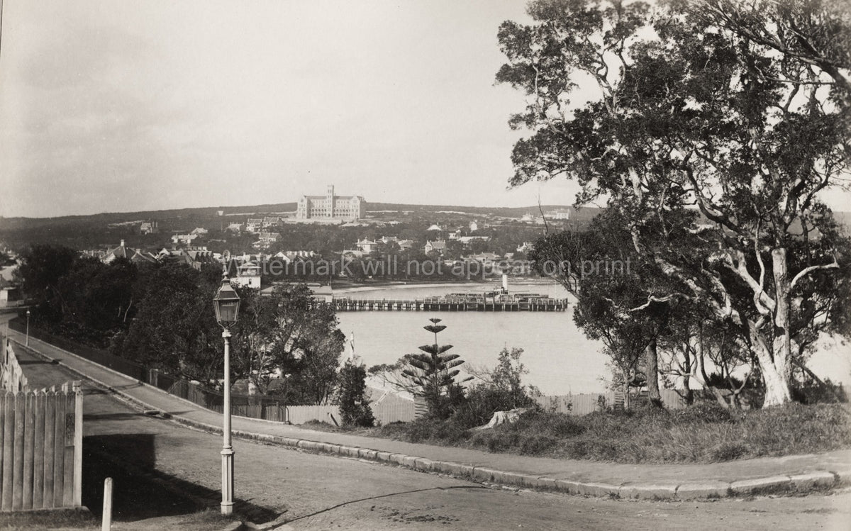 Sydney Australia Manly Coastal View Bay Pier Lamppost Street Vtg. Photo 19thC.
