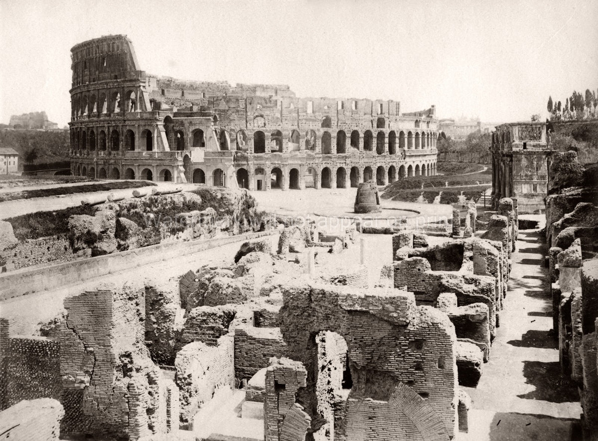 Rome Italy Colosseum Ancient Ruins Roman Forum Amphitheater Vtg. Photo 19thC.