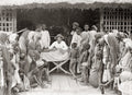 India Tea Estate Paying Child Labourers Colonial Workers Crowd Vtg. Photo 19thC.