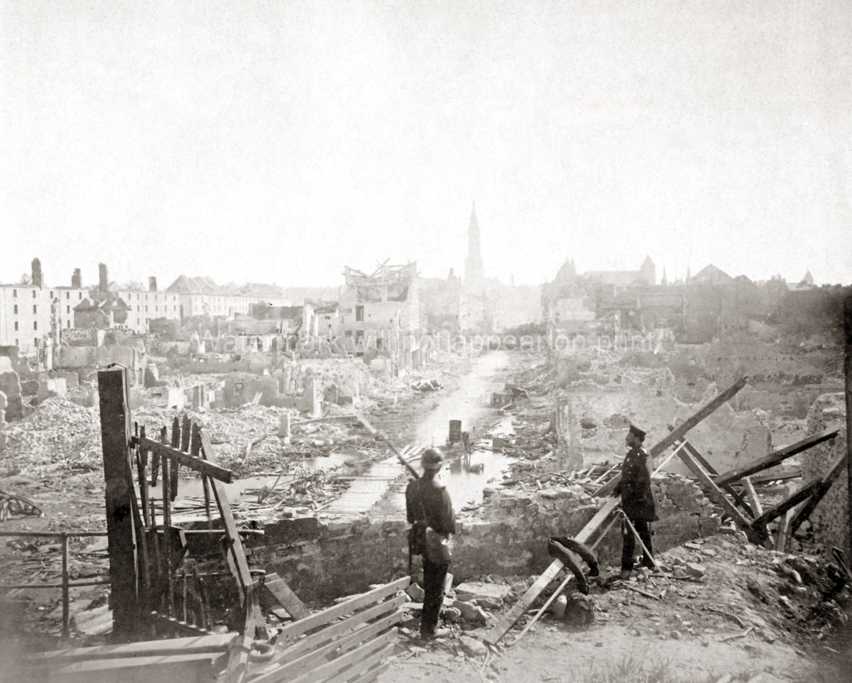 Strasbourg France Franco-Prussian War City Ruins Destruction Vtg. Photo 19thC.