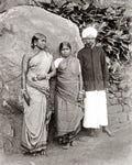 Ceylon Sri Lanka Group Portrait Man Women Traditional Dress Vtg. Photo 19thC.