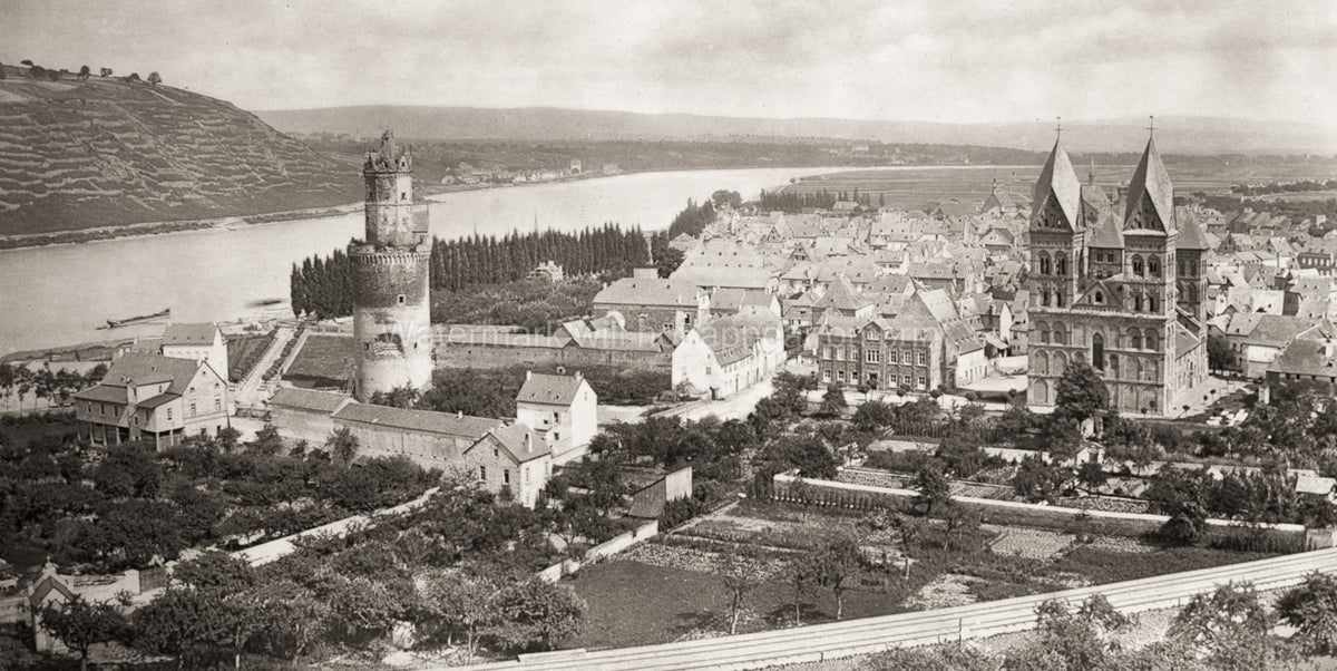 Andernach Germany River Rhine Cityscape Runder Turm Mariendom Vtg. Photo 19thC.