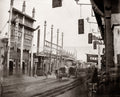 Peking Beijing China Street Scene Ornate Architecture Shops Vtg. Photo 19thC.
