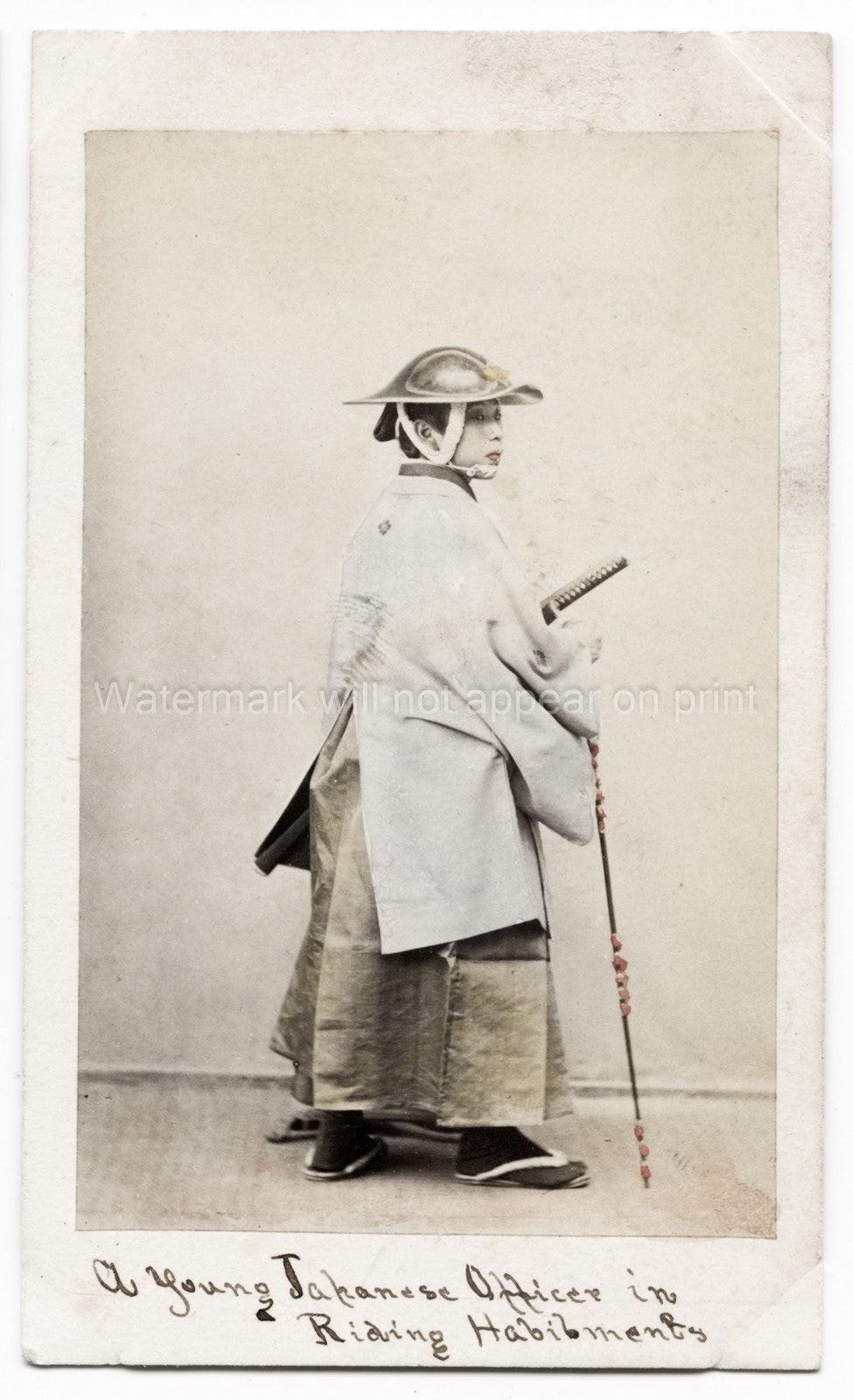 Japanese Officer Horse Riding Clothes Samurai Warrior Katana Vtg. Photo 19thC.