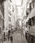 Port San Andrea Genoa Italy Street Scene Archway Shutters Vtg. Photo 19thC.