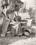 Caucasus Georgia Woman Plays Musical Instrument Traditional Vtg. Photo 19thC.
