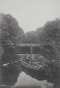 Southport Botanic Gardens Boat Lake Men Rowing Bridge Vtg. Photo 19thC.