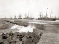 Colombo Ceylon Ships Breakwater Harbor Ocean Waves Vtg. Photo 19thC.