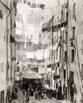 Truogodi Di S. Brigida Genoa Italy Laundry Clotheslines People Vtg. Photo 19thC.