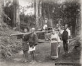 Hakone Japan Woman Sedan Chair Porters Traditional Dress Vtg. Photo 19thC.