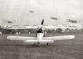 Hendon RAF Air Display Aircraft Gathering Biplanes Formation Vtg. Photo 20thC.
