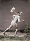 Japan Tattooed Post Runner Man Irezumi Hikyaku Courier Vtg. Photo 19thC.
