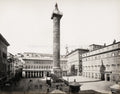 Rome Italy Column Marcus Aurelius Piazza Colonna Cityscape Vtg. Photo 19thC.