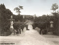 Nishi Otni Temple Kyoto Japan People Rickshaw Lanterns Stairs Vtg. Photo 19thC.