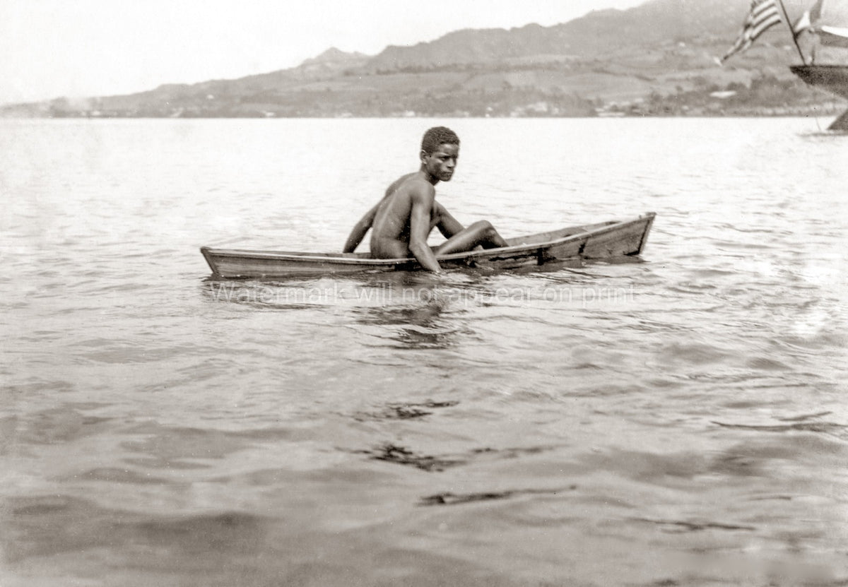 Diver Boat St. Pierre Martinique Harbour Ocean Ship Vtg. Photo 20thC.