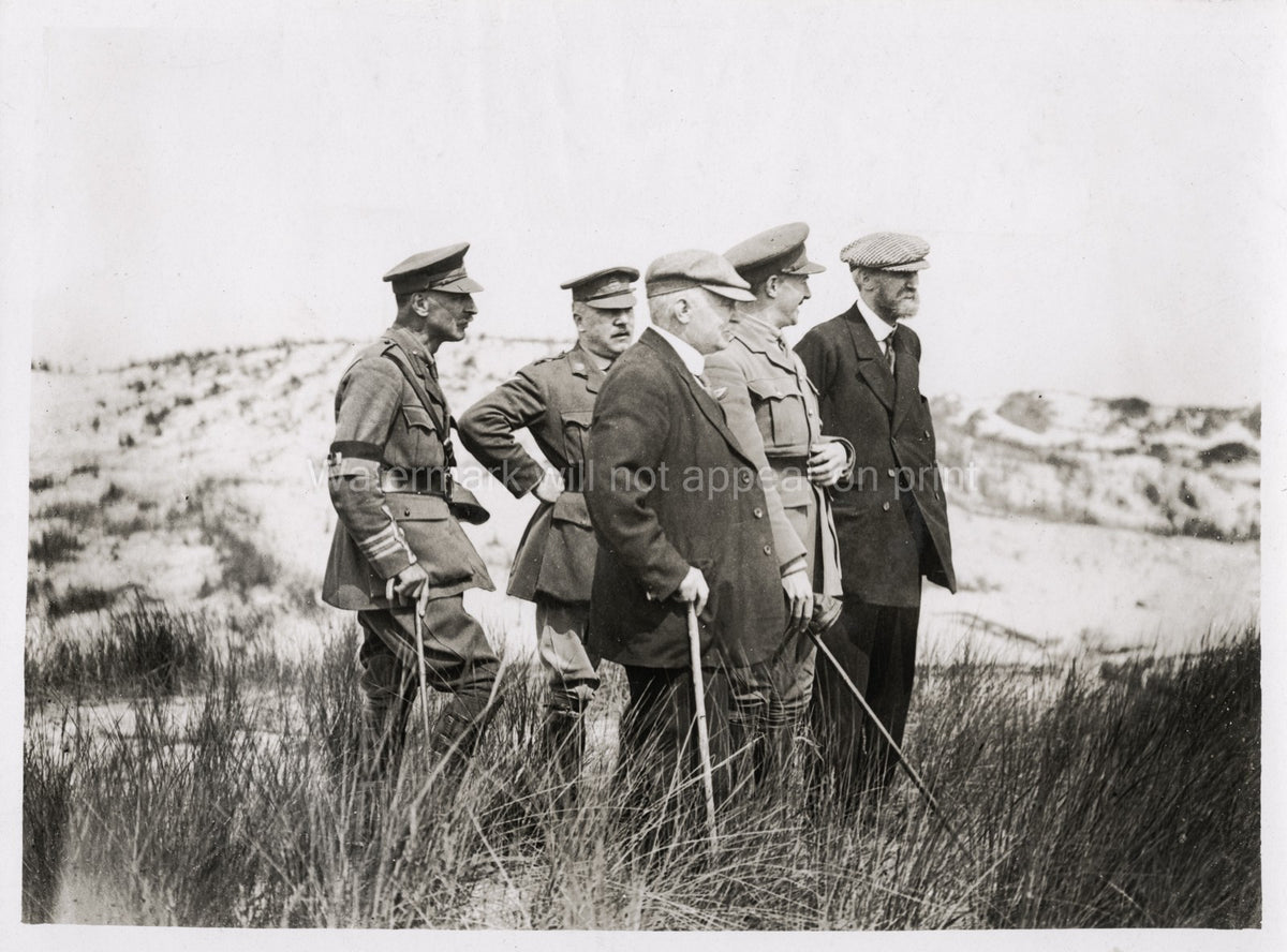 Sir Walter Davidson Newfoundland PM WW1 Military Officers Visit Vtg. Photo