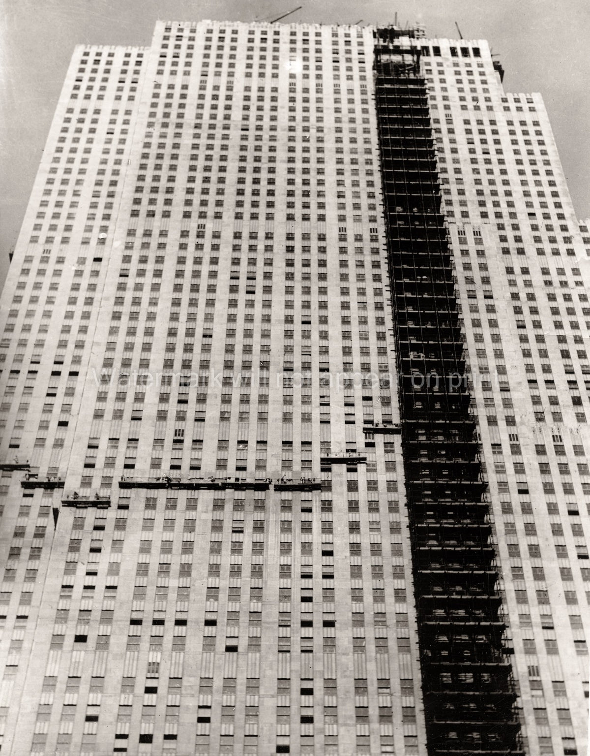 NYC 30 Rockefeller Plaza RCA GE Building Skyscraper Vtg. Photo 20thC.