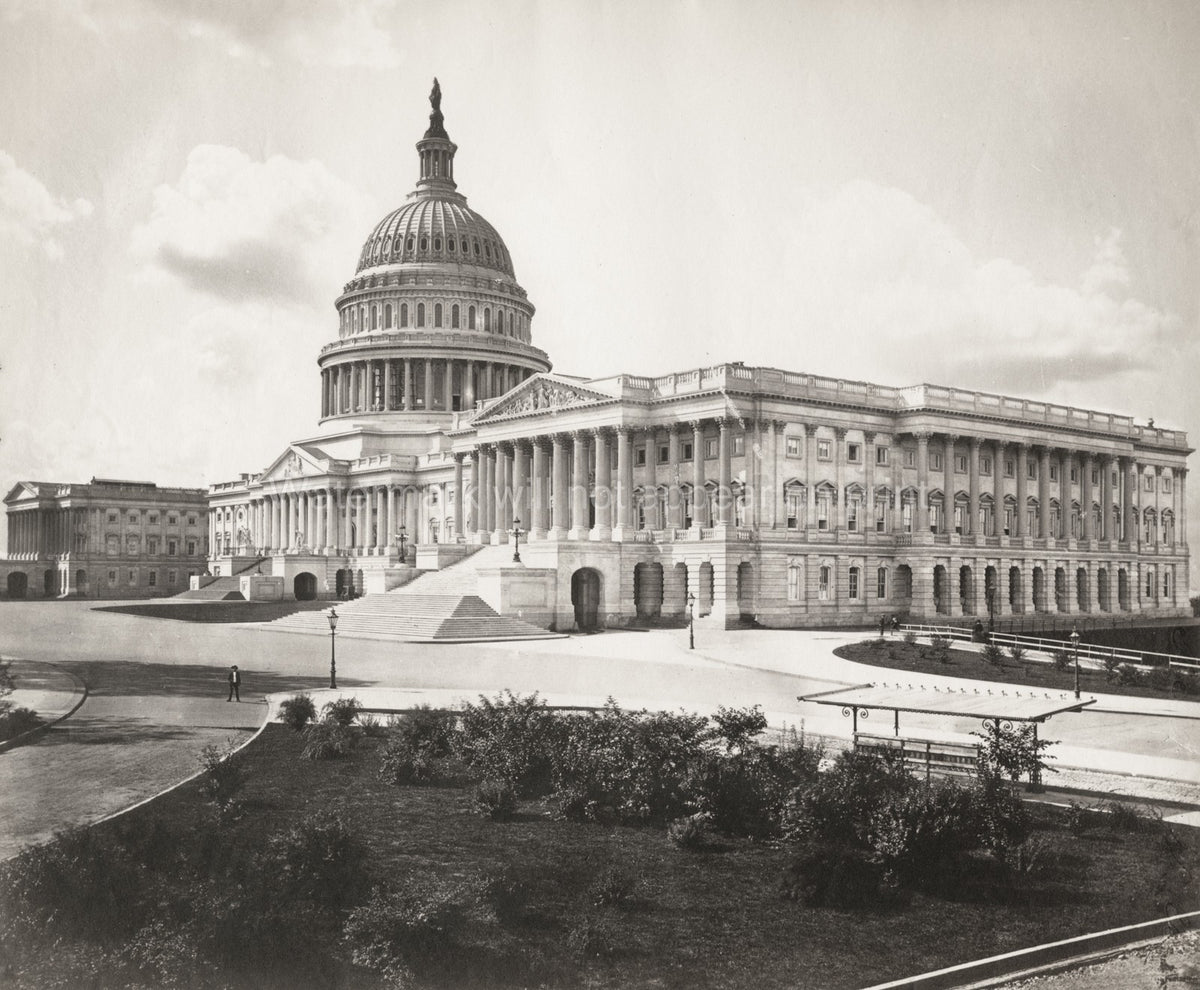 Washington USA Capitol Building Neoclassical Architecture Vtg. Photo 19thC.