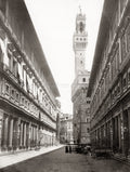 Uffizi Gallery Florence Palazzo Vecchio Tower Street Scene Vtg. Photo 19thC.