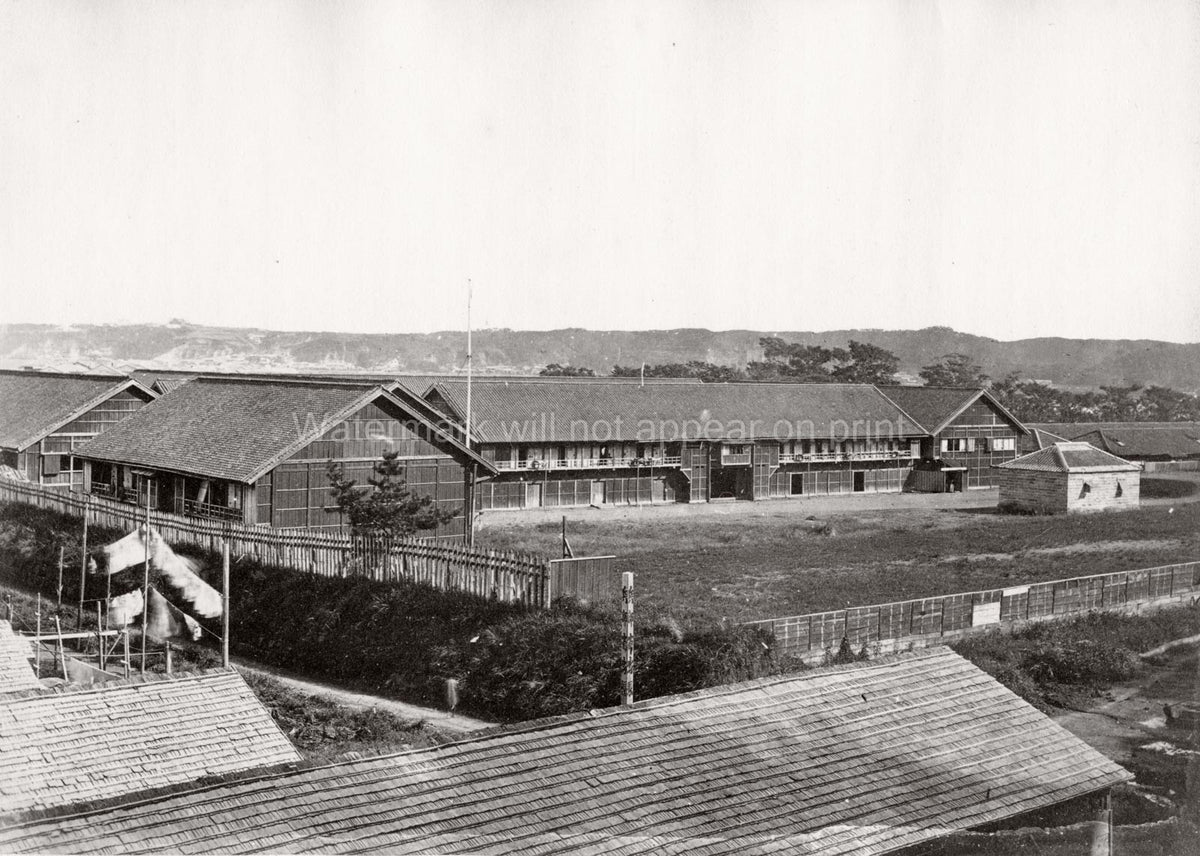 Noge Japan Japanese Army Barracks Military Buildings Vtg. Photo 19thC.