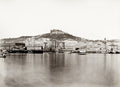 Napoli Naples Italy Harbor Cityscape Castel Sant'Elmo Vtg. Photo 19thC.
