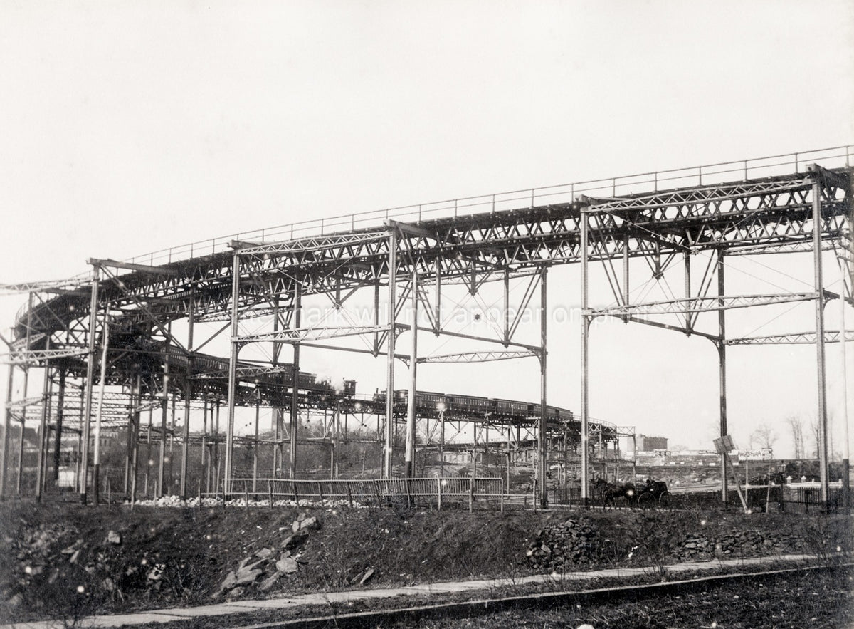 Elevated Railway El Train 110th Street New York City Trestle Vtg. Photo 20thC.