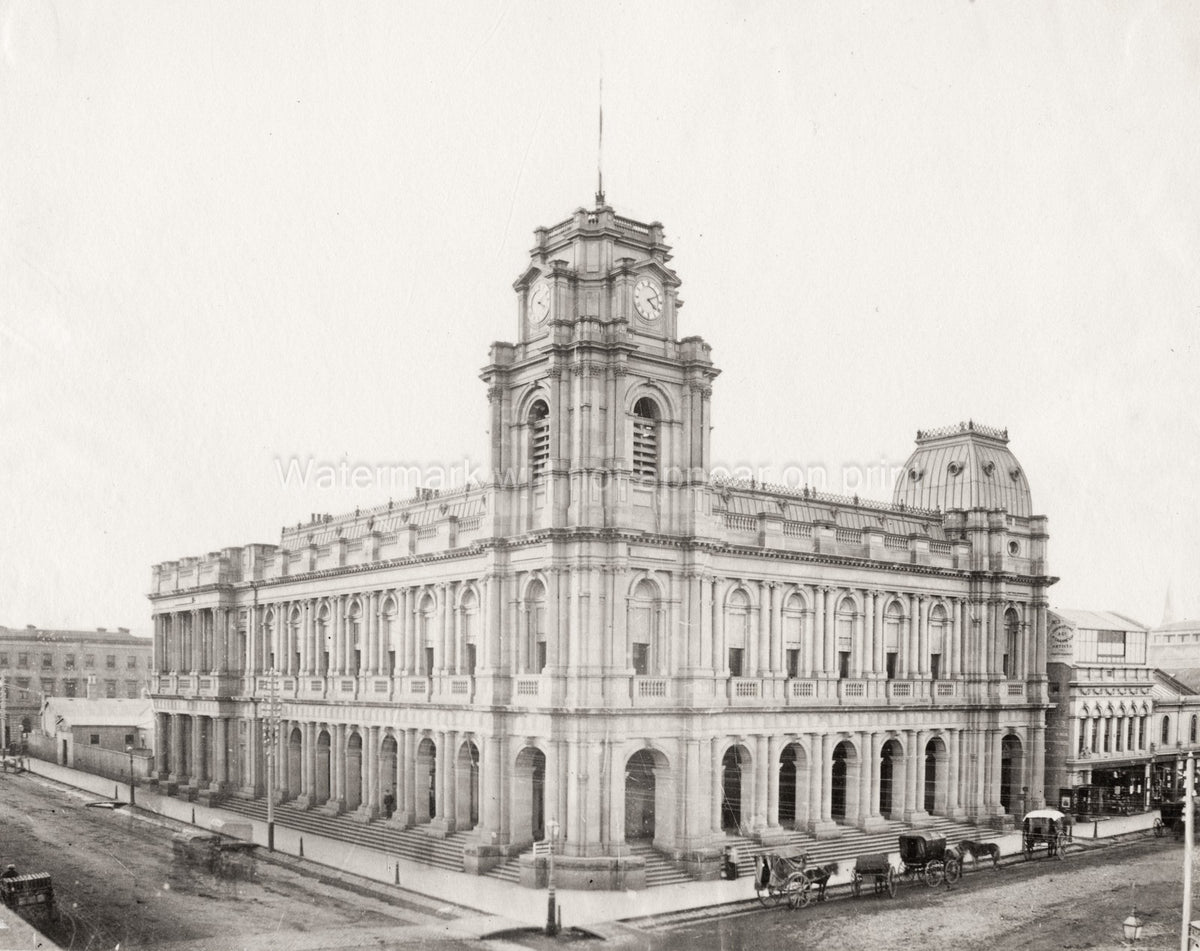 Melbourne Australia Post Office Clock Tower Architecture Vtg. Photo 19thC.